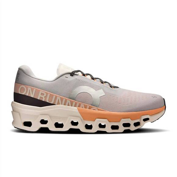 NEW ON men's cloudmonster 2 shoes in glacier/tangerine